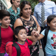 Yeni Gonzalez, center, leaves the Cayuga Centers with her children Lester, 11, from left, Deyuin, 6, and Jemelin, 9, after being reunited with her children, Friday, July 13, 2018, in New York. Gonzalez, who was separated from her three children at the U.S.-Mexico border, was reunited on Tuesday at the social services center.